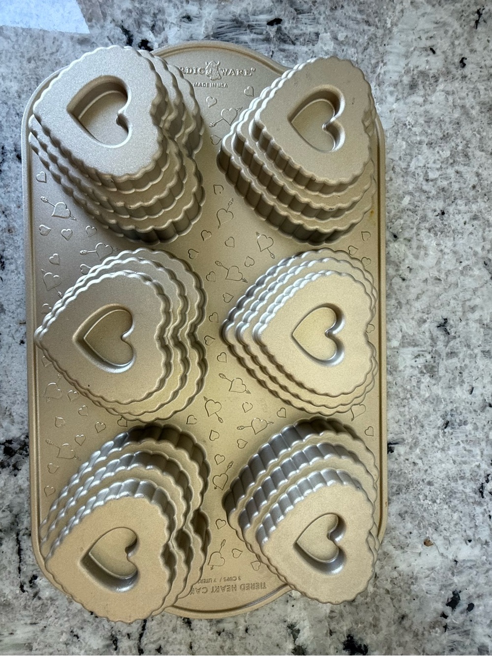 Nordic Ware Gold Heart-Shaped Mini Tart Pan